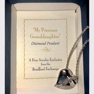 The Bradford Exchange Diamond and Sterling Silver Granddaughter Heart Necklace